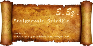 Steigervald Szirén névjegykártya